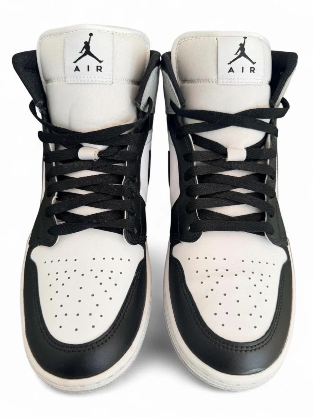 Nike Air Jordan 1 Mid Barons — Black, White & Light Grey Men’s Sneaker